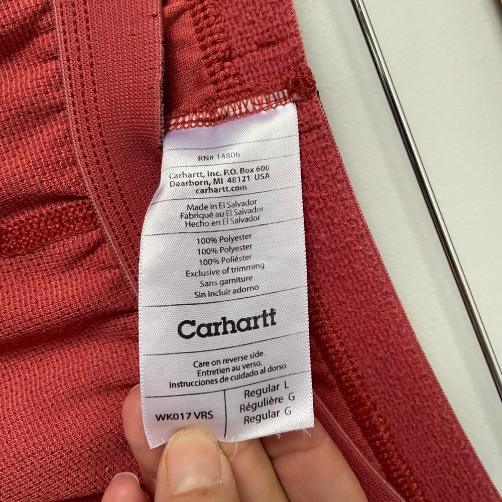 Carhartt Womens Thermal Leggings Base Layer Coral Orange Polyester Size Large - Picture 6 of 7